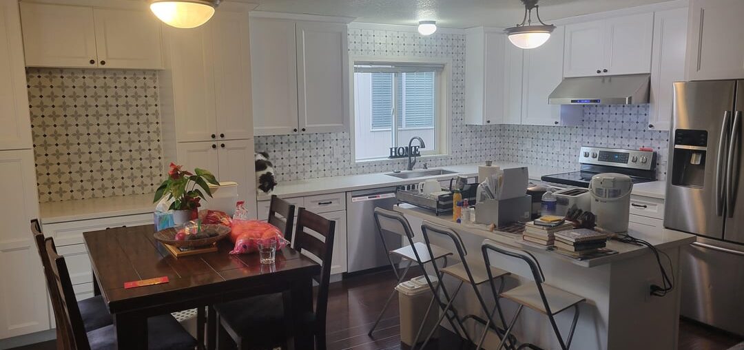 Kitchen Remodel we just completed. We did all of the work ourselves (thanks Youtube!), with the exception of the backsplash, which saved us about $18k