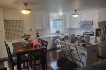 Kitchen Remodel we just completed. We did all of the work ourselves (thanks Youtube!), with the exception of the backsplash, which saved us about $18k