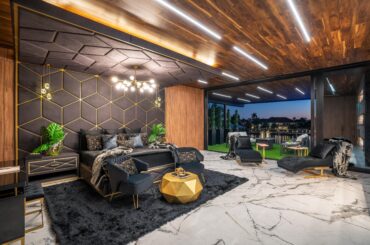 Primary Bedroom in Fort Lauderdale, FL Home Covered in Wood and Massive Marble Tile. Not One Piece of Drywall Was Used in the House [5000x3334]