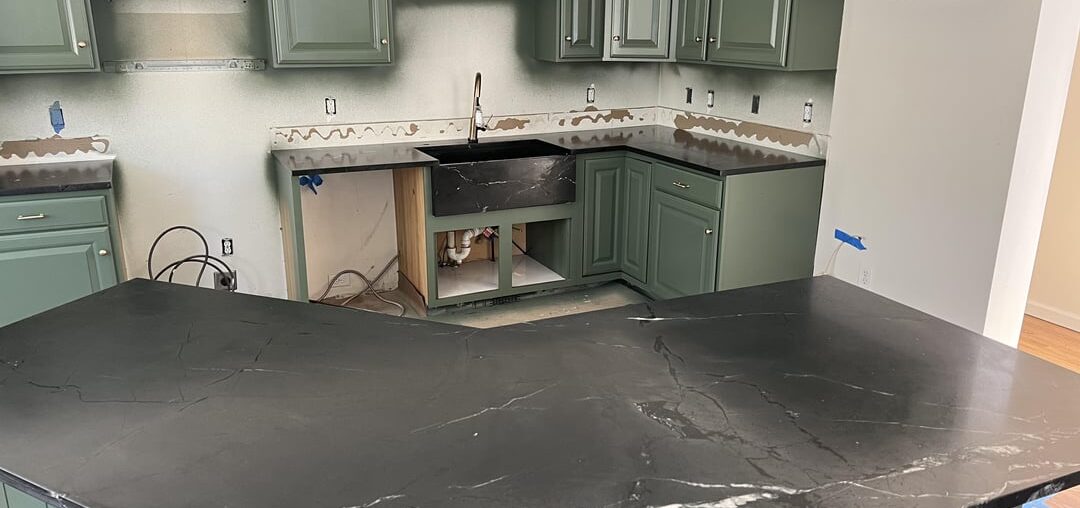 Cabinets and countertops are done!! Next up, appliances and plumbing