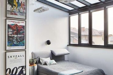 Attic bedroom of a villa in Warsaw, Poland. [533x800]