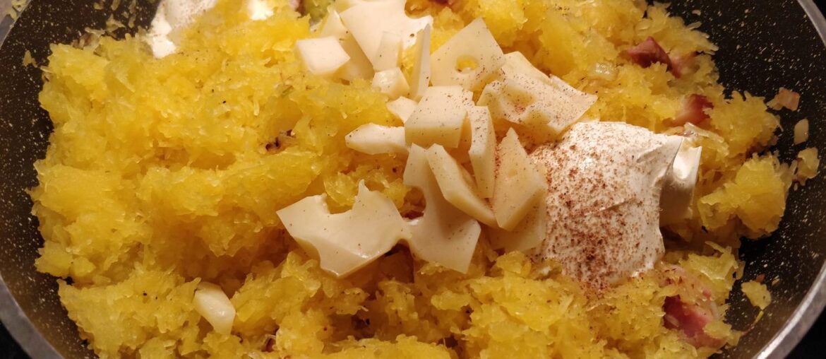 Carbonara de courge spaghetti