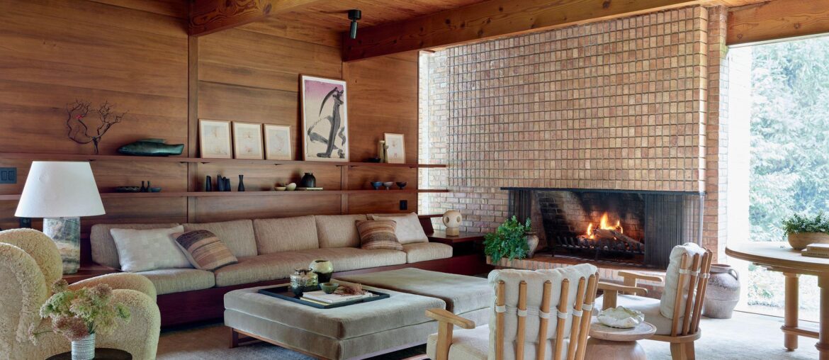 Living room from a midcentury home in Lake Michigan [2500x1875]
