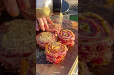 French Onion Steak Pinwheels Recipe | Over The Fire Cooking by Derek Wolf