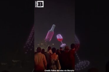 AMAZING! Ballet of Drones Light Up Sky at Wine Festival in France