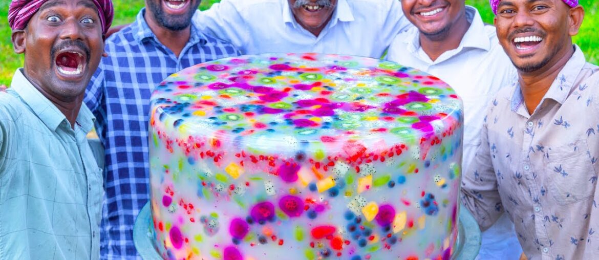 FRUIT JELLY CAKE | Colorful Healthy Fruit Jelly Cake Recipe Making in Village | Agar Agar Jelly FRUIT JELLY CAKE | Colorful Healthy Fruit Jelly Cake Recipe Making in Village | Agar Agar Jelly
