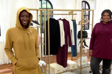Joan Rivers French Terry Pull-Over Hooded Tunic on QVC