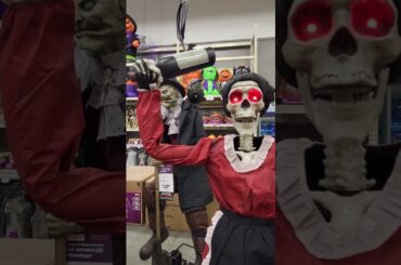 Life size Animated French Maid Skeleton - Hit you with a Wine Bottle