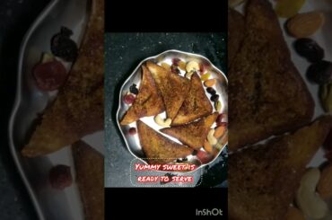 Easy eggless french toast sweet recipe #easycooking #oilfree #shorts