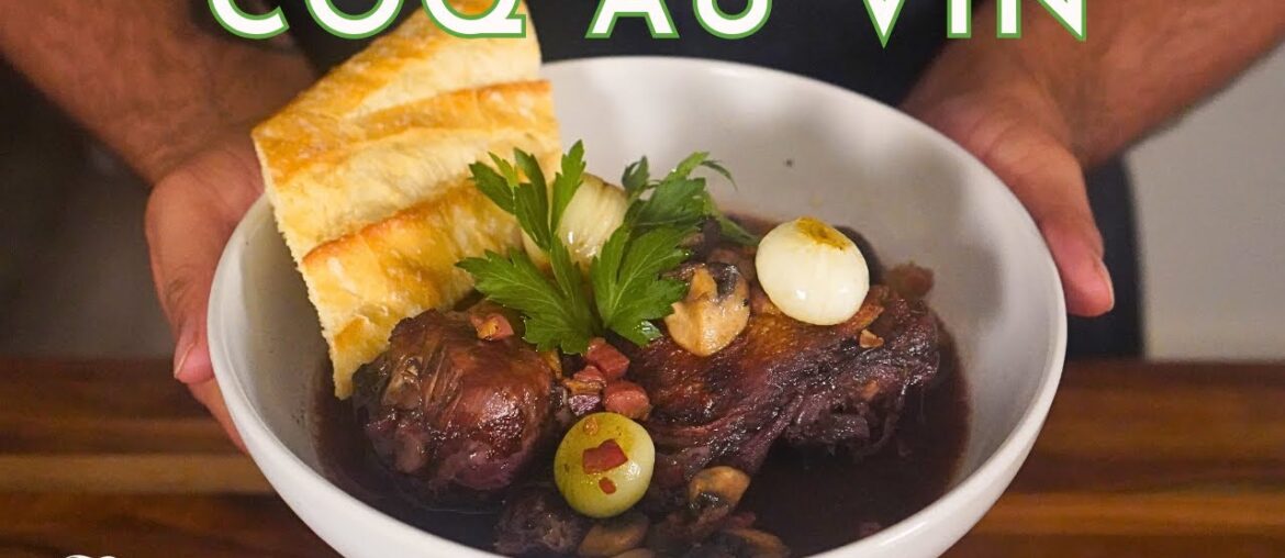 Coq Au Vin French Recipe | Easy Chicken, Pancetta, Mushroom Stew with Wine Coq Au Vin French Recipe | Easy Chicken, Pancetta, Mushroom Stew with Wine