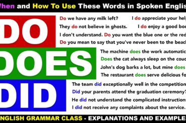 DO / DOES / DID: When and How to Use These Words in Spoken English