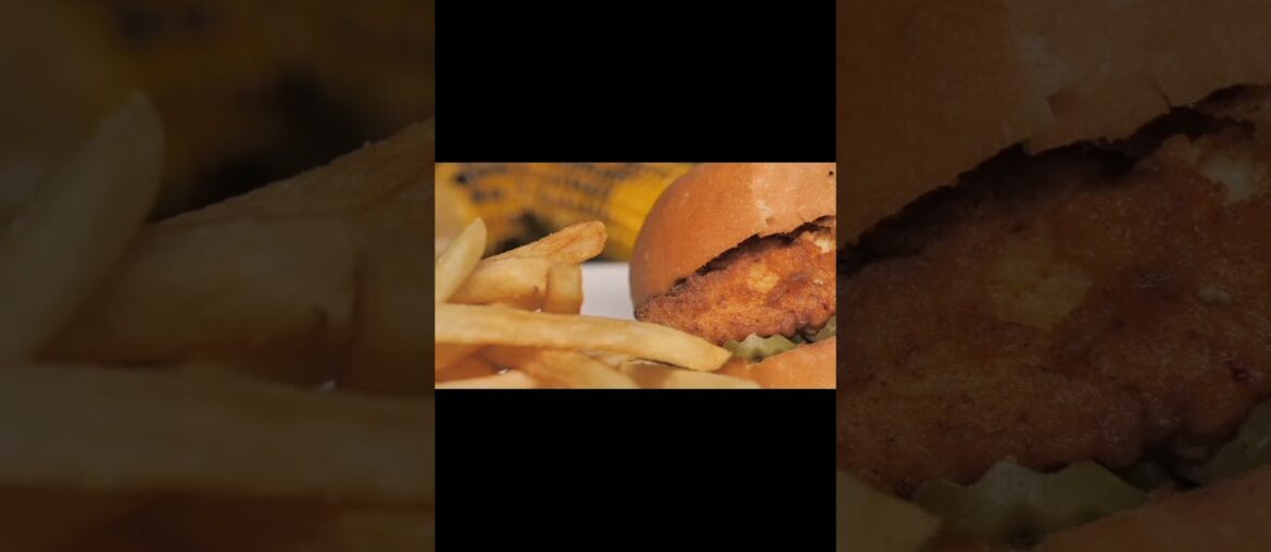 Chicken burger with french fries Chicken burger with french fries