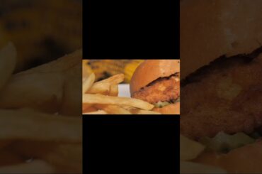 Chicken burger with french fries