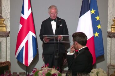 The King's speech during the State Banquet at Versailles
