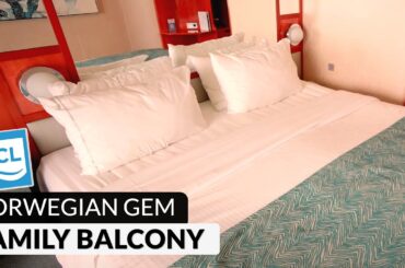 NCL Gem | Family Balcony Tour & Review 4K | Norwegian Cruise Lines