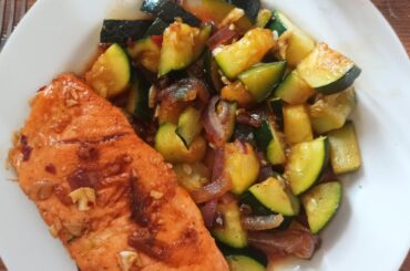 Saumon Terayaki avec courgettes :)