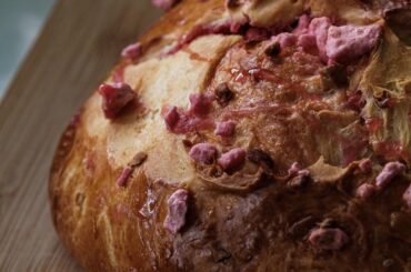 Gâche aux pralines roses