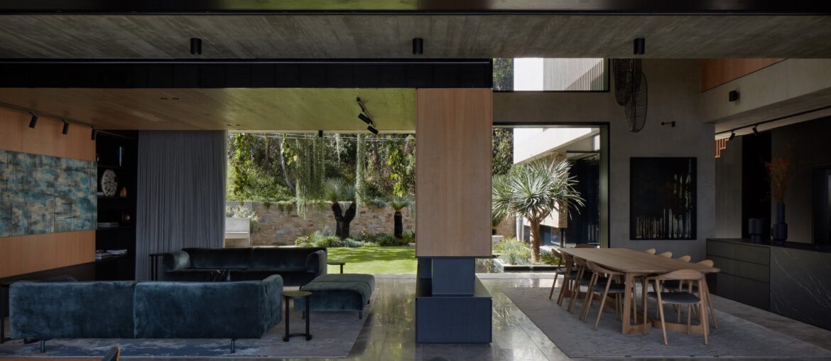 Open dining and Living with board form ceiling [2500 x 1667] Brisbane, Australia