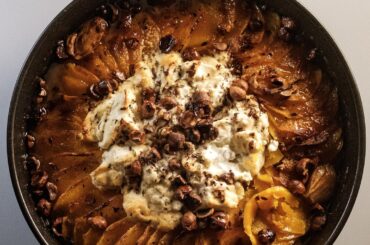 Butternut façon pommes Anna x chèvre frais au miel x thym et noisettes