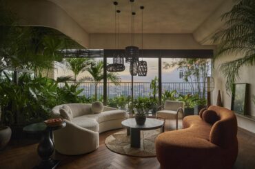 Jungle inspired living room in penthouse [1200 x 800] Ho Chi Minh City, Vietnam