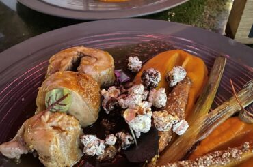 Expérience chocolat/pop-corn roulé de veau caramélisé