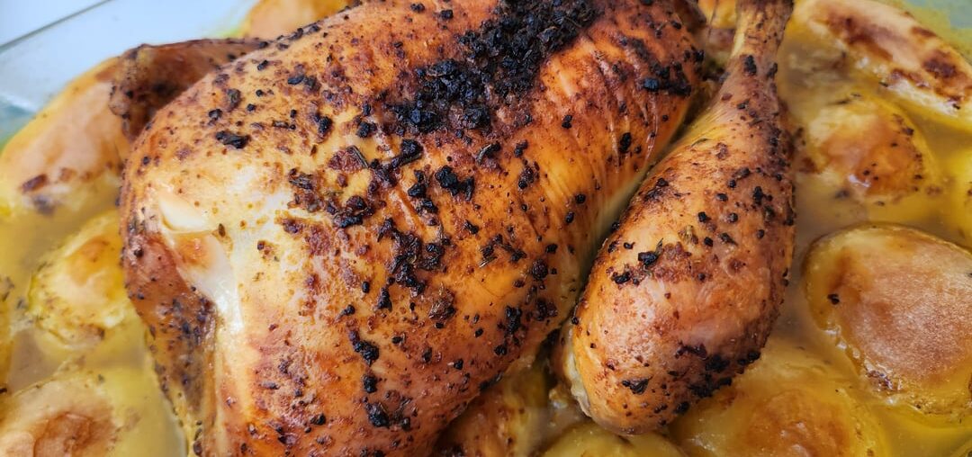 Mon poulet rôti du dimanche, laqué au beurre et aux épices cajun