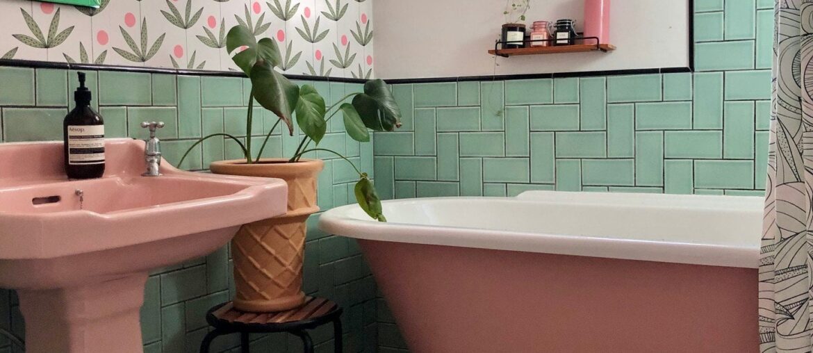 Colorful bathroom renovation, Frome, Somerset, England [1440x1800]