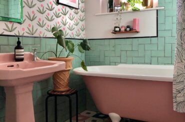 Colorful bathroom renovation, Frome, Somerset, England [1440x1800]