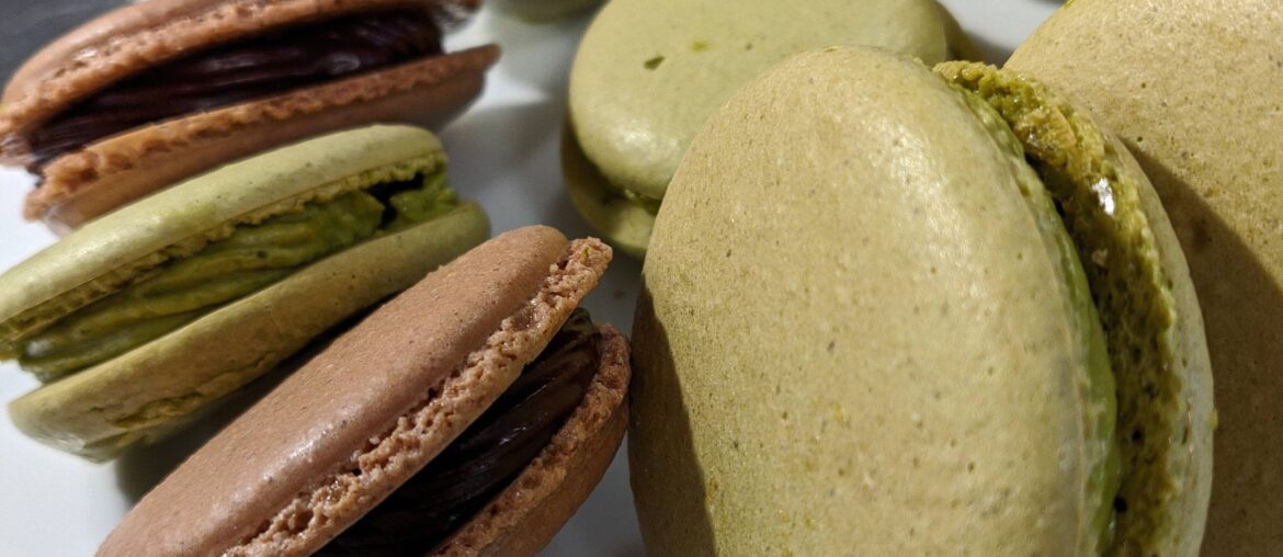 Macarons thé matcha et chocolat