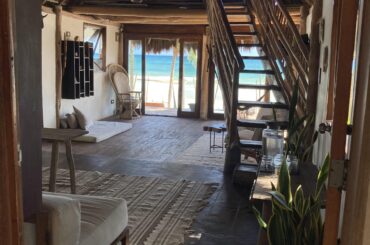 Cozy cabana living area with a heck of a view in Tulum, MX [3024x4032]