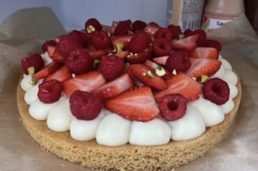 Tarte fraise sur palet breton