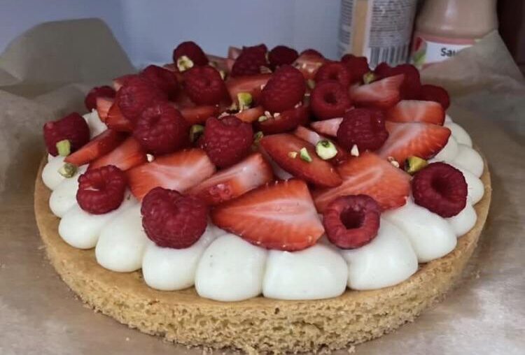 Tarte fraise sur palet breton