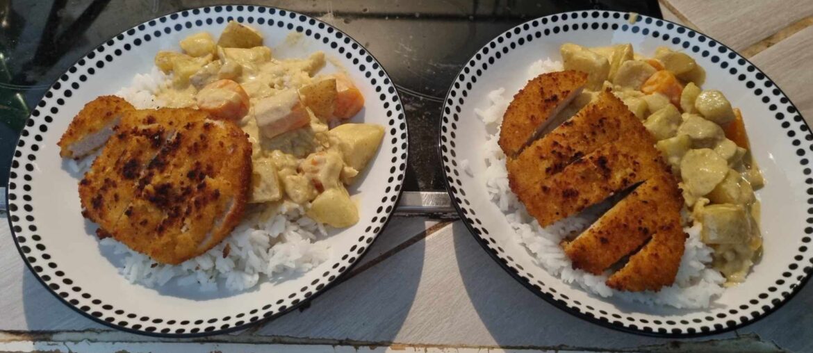 Curry coréen et dinde panée