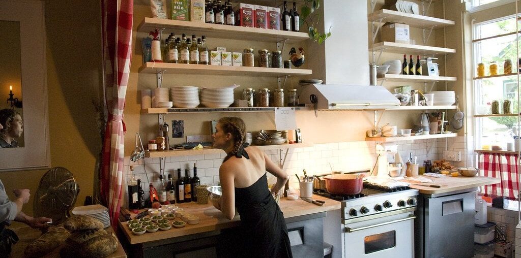 Restaurant kitchen in Portland, OR; Is completely open to the restaurant