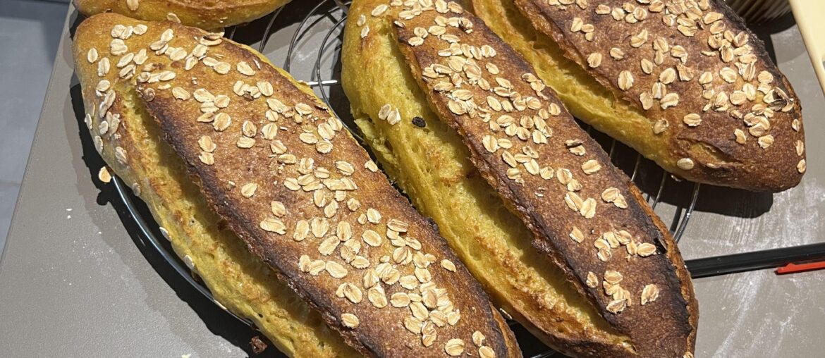 Pains maison avoine, miel et curcuma 🌾🍯