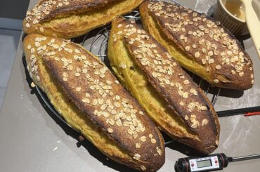 Pains maison avoine, miel et curcuma 🌾🍯