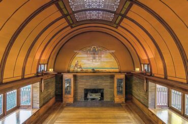 Hearth Room in Frank Lloyd Wright's Home and Studio in Oak Park, Illinois [1024x770]