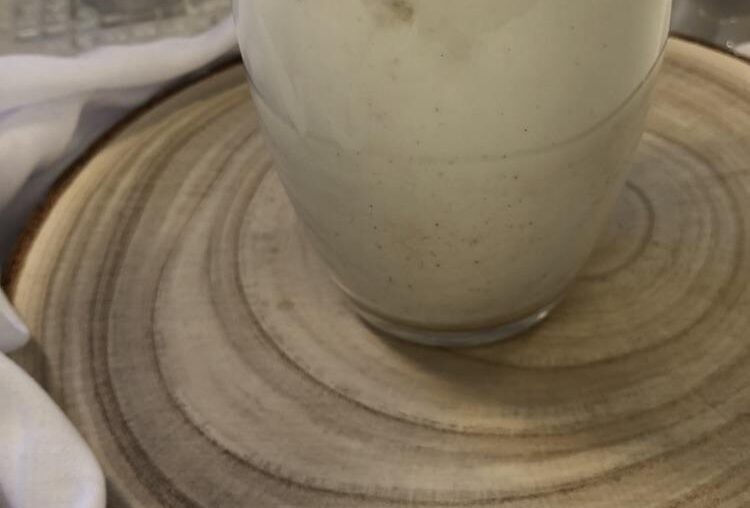 Yum banana cinnamon milk 🤍