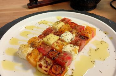 Cubes de légumes et Feta grillée