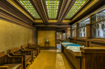 The studio reception room of the Frank Lloyd Wright Home and Studio in Oak Park, Illinois [2120x1413]