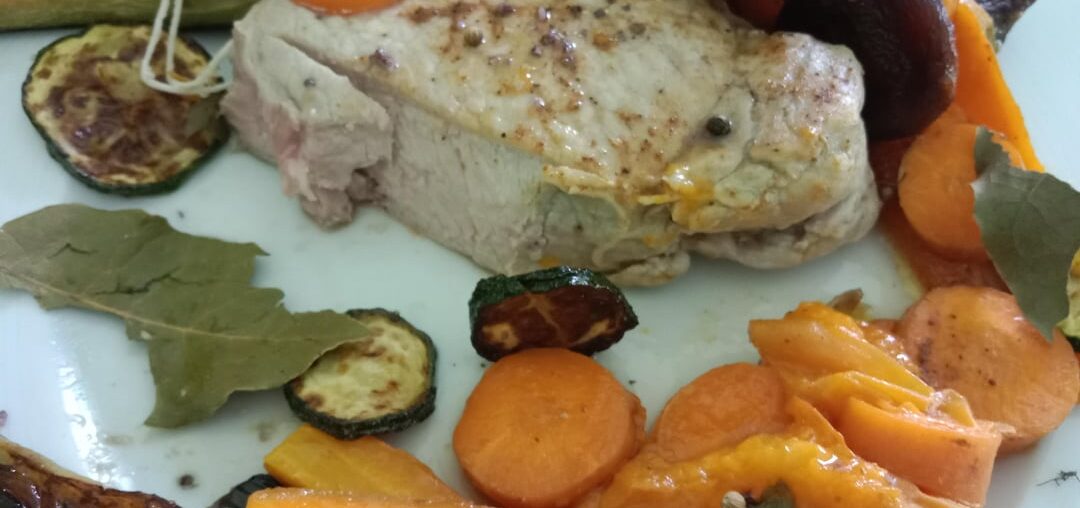 Rôti de porc aux abricots