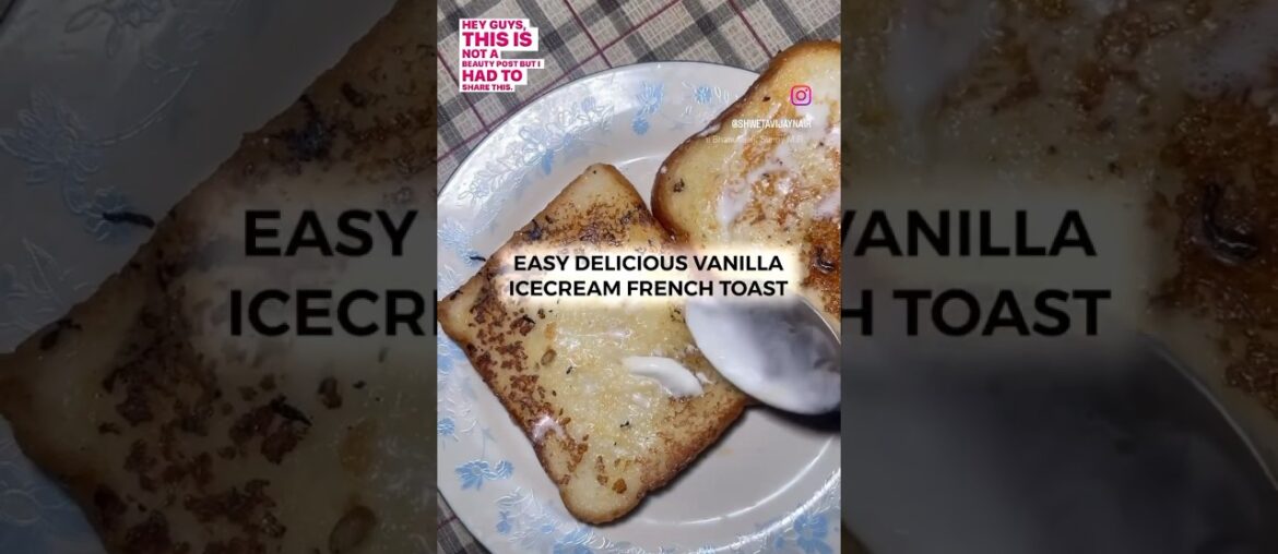 most Easy delicious vanilla ice cream French toast in 2 mins -cooking hacks for tired people #shorts