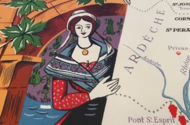 Old wine map of Cote Du Rhone, 1950 | SKU: 189782