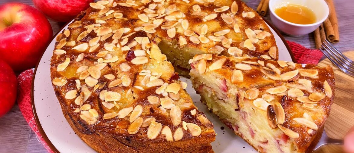 Easy French Apple Cake Recipe | 3 Apples + 5 Minutes | Delicious!