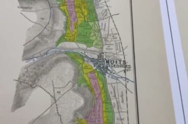 Beautiful set of two wine maps Burgundy Vineyards, 1942 | SKU: 193676,194051