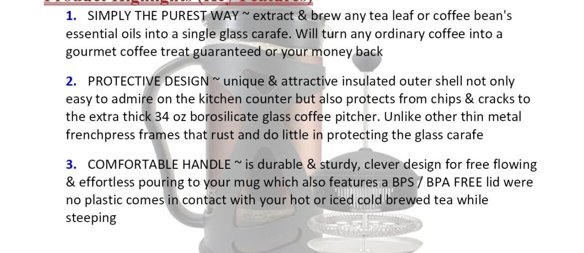 KONA French Press Coffee Maker Reusable Stainless Steel Filter, Large Comfortable Handl... PKR Price