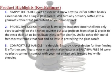 KONA French Press Coffee Maker Reusable Stainless Steel Filter, Large Comfortable Handl... PKR Price