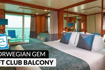 NCL Gem | Aft Club Balcony Suite Tour & Review 4K | Norwegian Cruise Lines