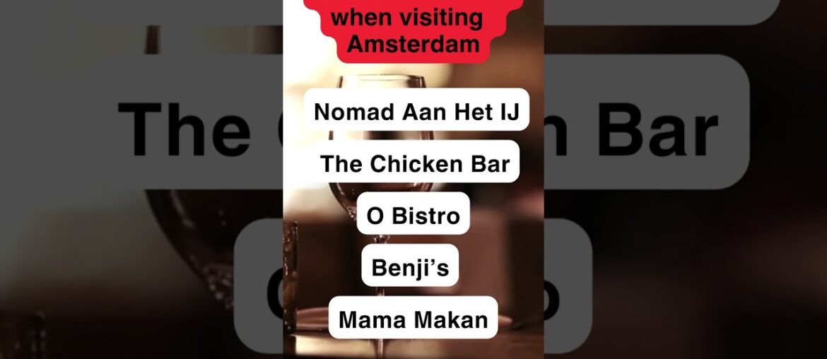 Amsterdam's Culinary Delights: Top 5 Restaurants You Must Try #amsterdam #restaurant