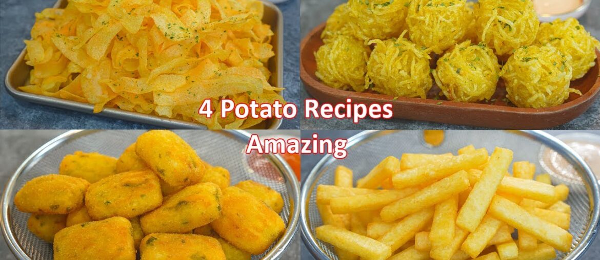 4 Amazing Potato Recipes!! Collections ! French Fries , Potato Snack , Potato Chip, Potato Sticks